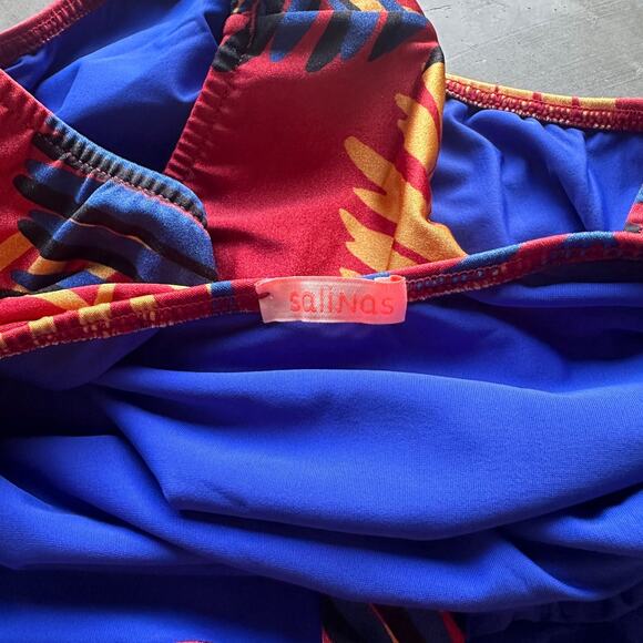 Salinas One Piece Swimsuit Women's S Tropical Multi Color Halter Bathing Suit - Picture 5 of 8